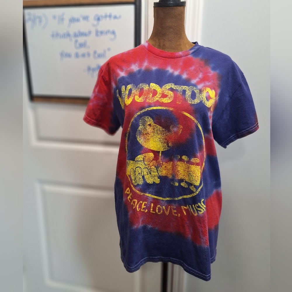 Woodstock Tie-Dye T-Shirt - Red, Blue, Gold